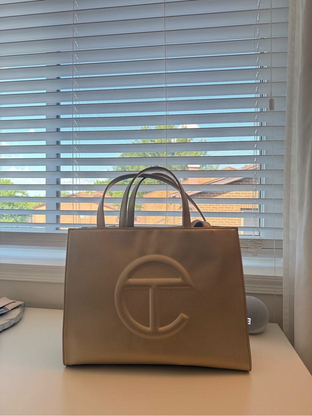Gold Medium Telfar shopping bag